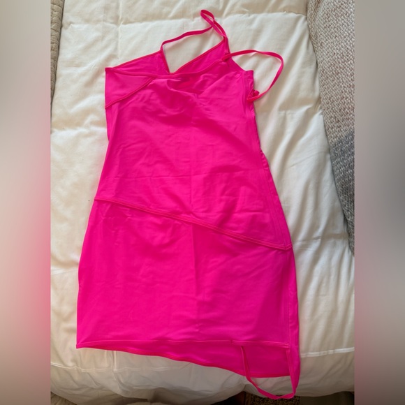 Balenciaga Pink Asymmetrical Bodycon Dress - Picture 4 of 11